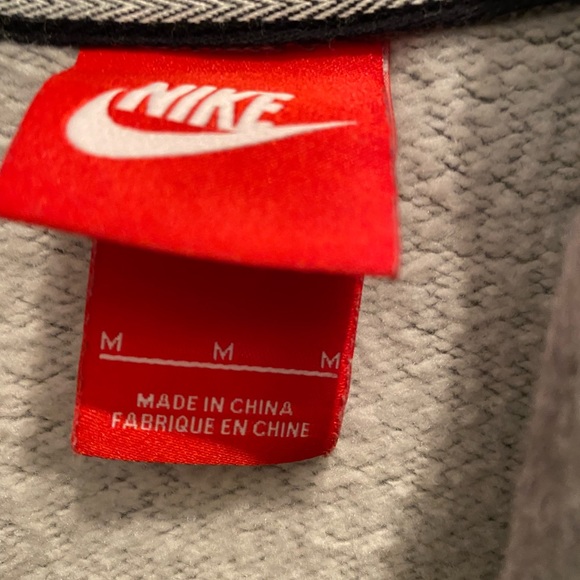 Nike Hoodie Sweatshirt With Silver Gray Spellout Medium - Picture 6 of 10